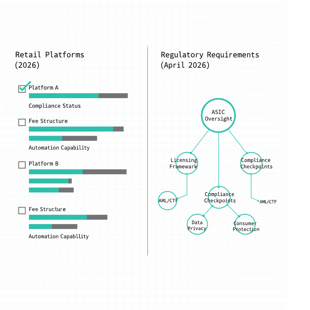 Data visualization comparing compliant Australian crypto trading platforms with 2026 regulatory requirements